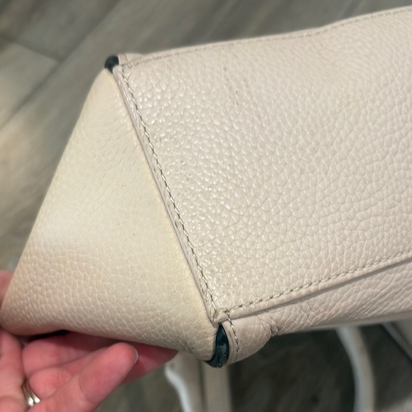 Kate Spade Light Blush / Tan Satchel with Textured Leather and Boxy Silhouette - Picture 10 of 13